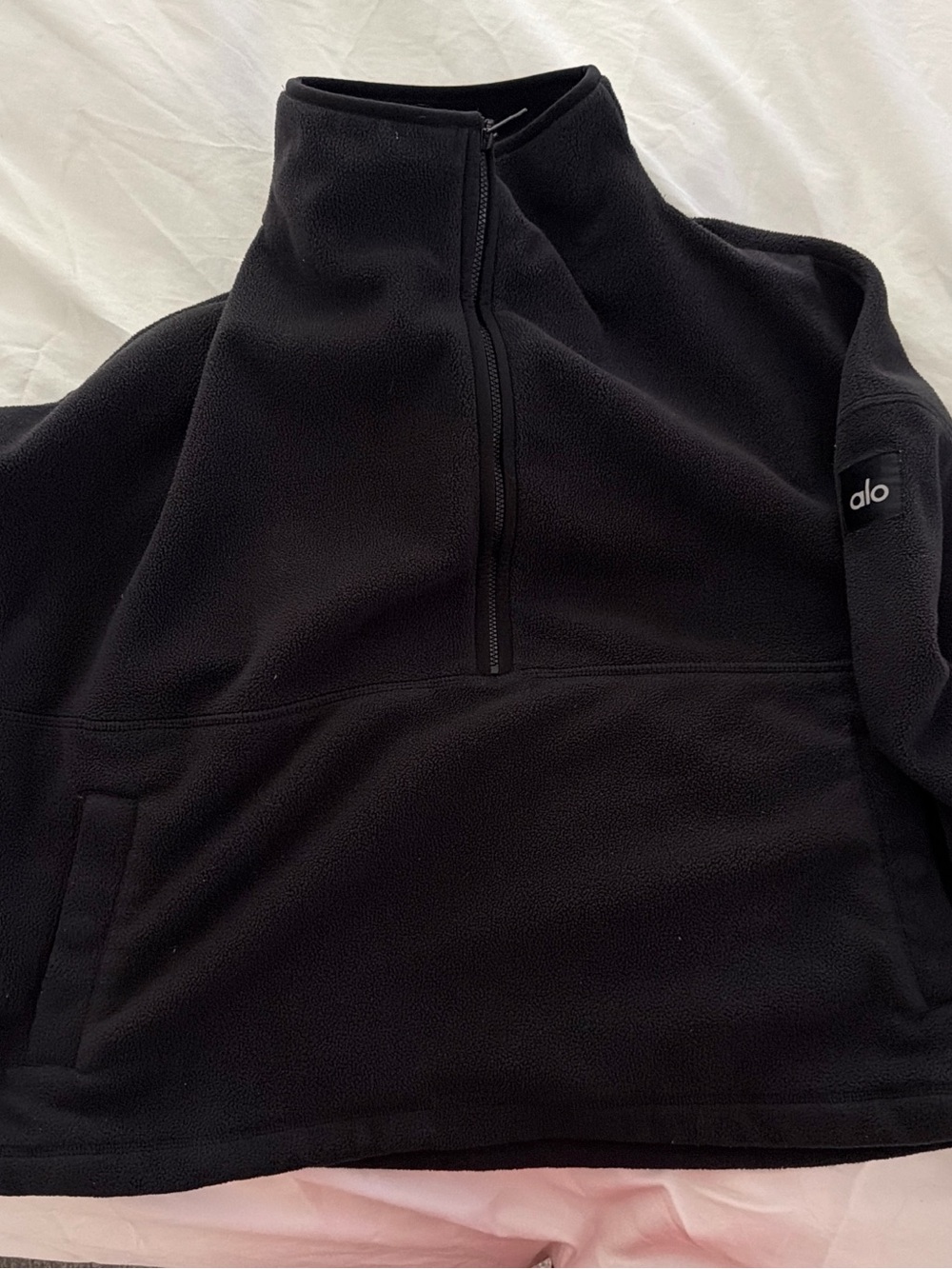 ALO Yoga woman’s  Black Quarter-Zip Fleece Pullover